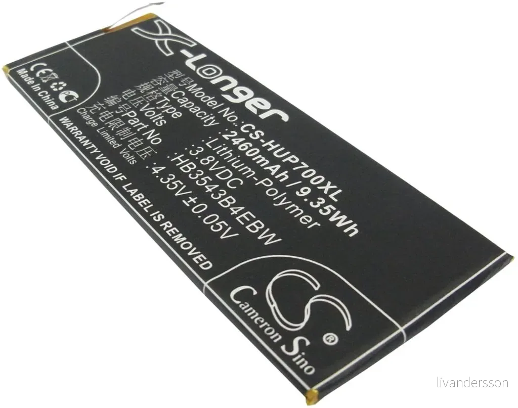 Batteri til Huawei Ascend P7-L09, 3.8V, 2460 mAh v:7302160