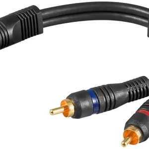Goobay audioadapter RCA hunn til 2x RCA hann, dobbeltskjermet v:8078686