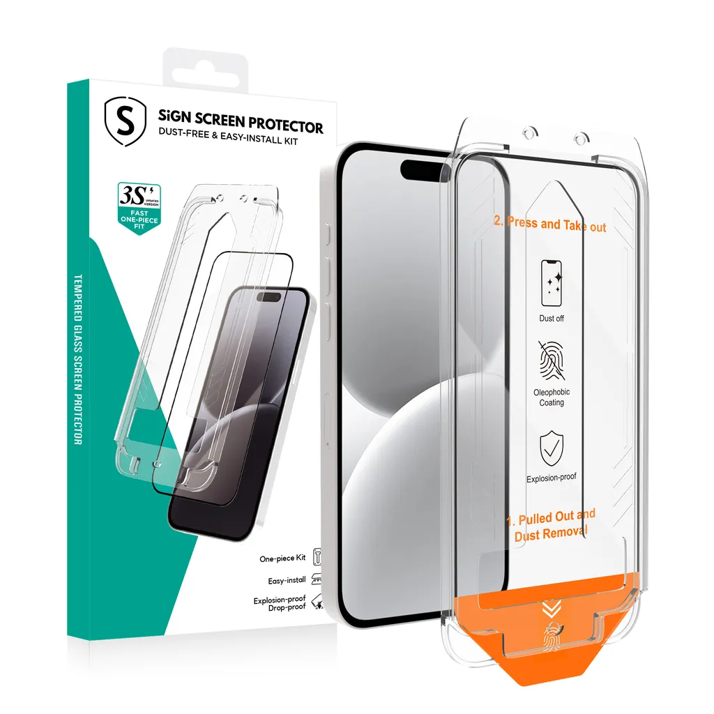 SiGN Skjermbeskytter iPhone 14 Pro Max – EZ Apply med støvfri applikator, 2-paking v:2890365 SiGN Skjermbeskytter iPhone 14 Pro Max – EZ Apply med støvfri applikator, 2-paking v:2890365