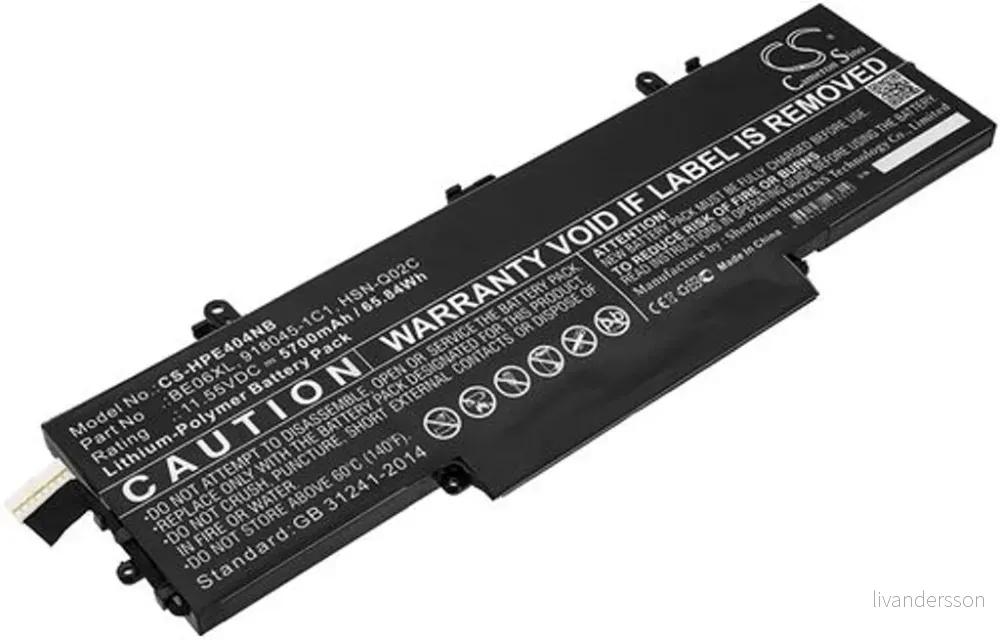 Batteri til BE06XL for HP, 11.55V, 5700 mAh v:3622792