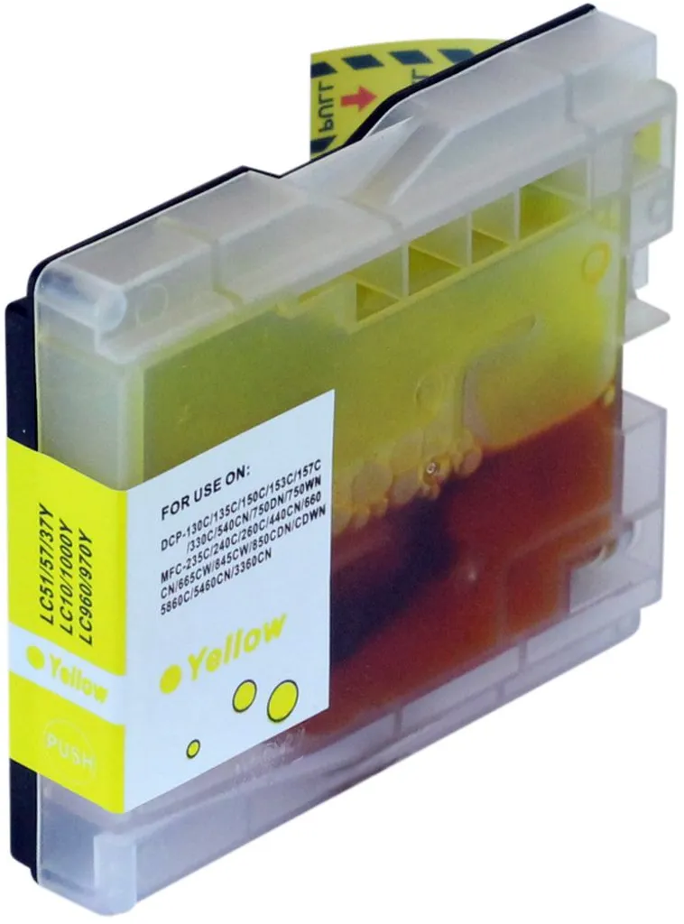 Kompatibel med Brother DCP 330C blekkpatron, 15ml, gul v:2215215