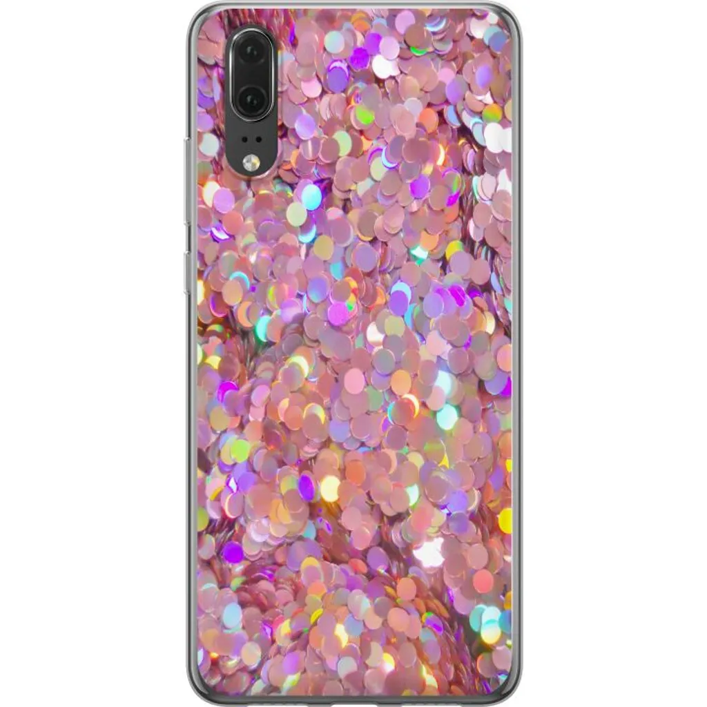 Huawei P20 Gjennomsiktig Telefondeksel Glitter v:1256856