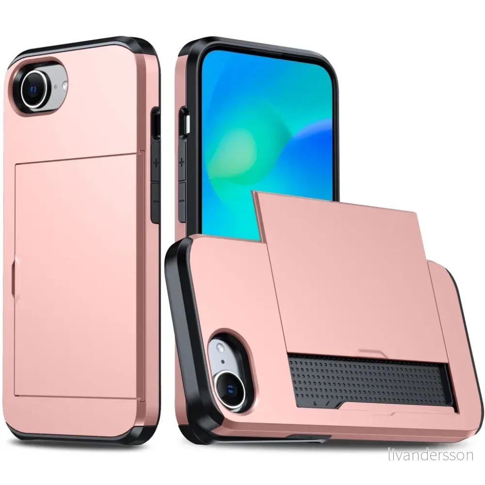iPhone 17e/16e Deksel med kortholder – Rose gull v:5241733