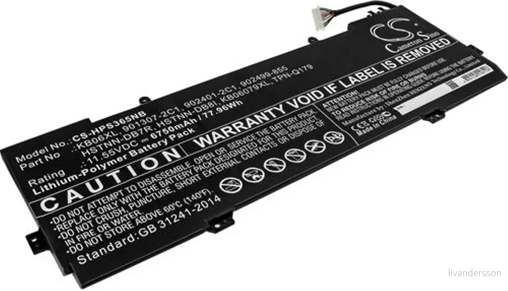 Batteri til HP Spectre X360 15-BL001NB, 11.55V, 6750 mAh v:1191252