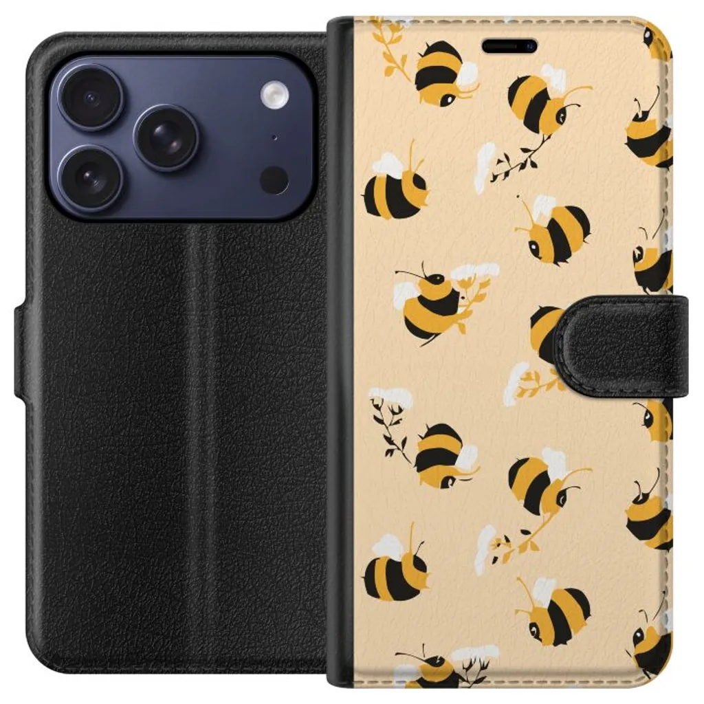 Apple iPhone 18 Pro Sort Lommebokdeksel Humlor v:5582664