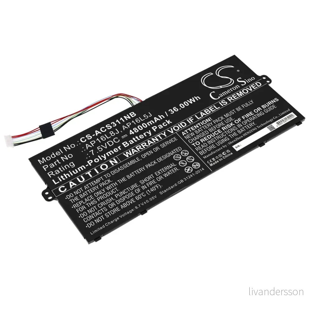 Batteri til NX.GTMEK.005, 7.5, 4800mAh v:4443073