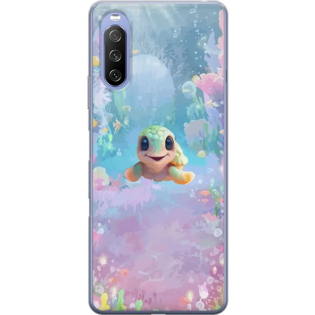 Sony Xperia 10 III Gjennomsiktig Telefondeksel Glad Sköldpadda v:2639478