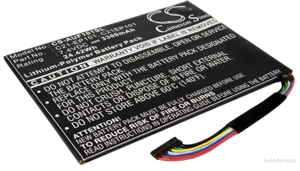 Batteri til Asus Eee Pad Transformer TF101-1B221A, 7.4V, 3300 mAh v:5499964