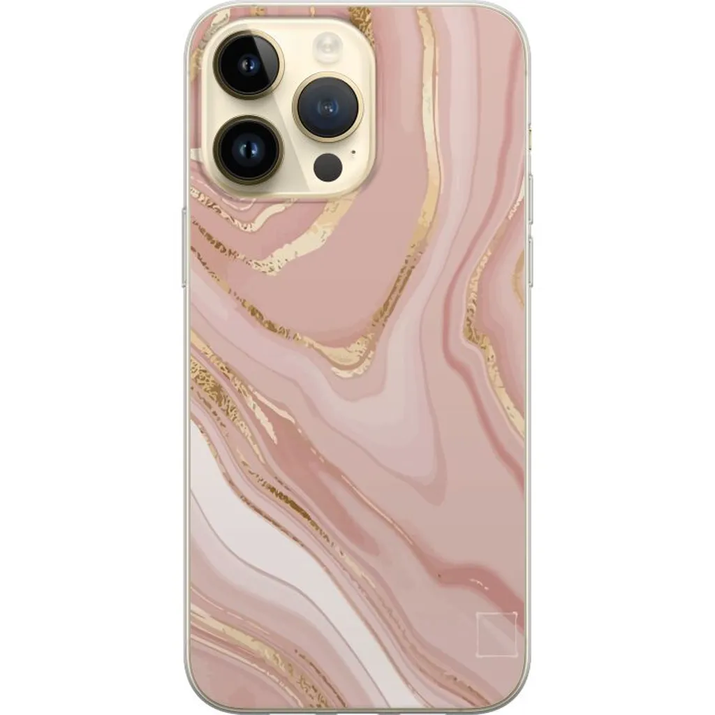 Apple iPhone 14 Pro Max Gjennomsiktig Telefondeksel Ljusrosa marmor v:7221139