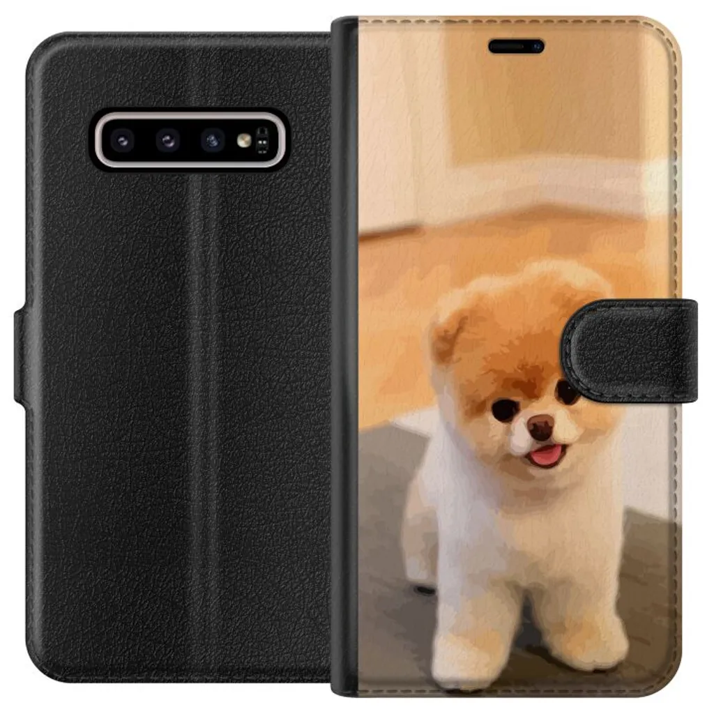 Samsung Galaxy S10+ Sort Lommebokdeksel Söt Valp v:8589418