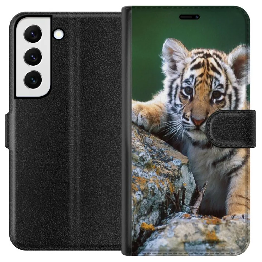 Samsung Galaxy S22 5G Sort Lommebokdeksel Tiger v:5206953 Samsung Galaxy S22 5G Sort Lommebokdeksel Tiger v:5206953