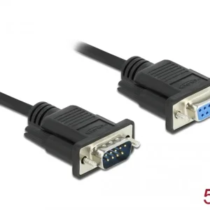 Delock RS-232-kabel seriell D-Sub9 hann til hunn med smalt plugghus 5 m v:3591611 Delock RS-232-kabel seriell D-Sub9 hann til hunn med smalt plugghus 5 m v:3591611