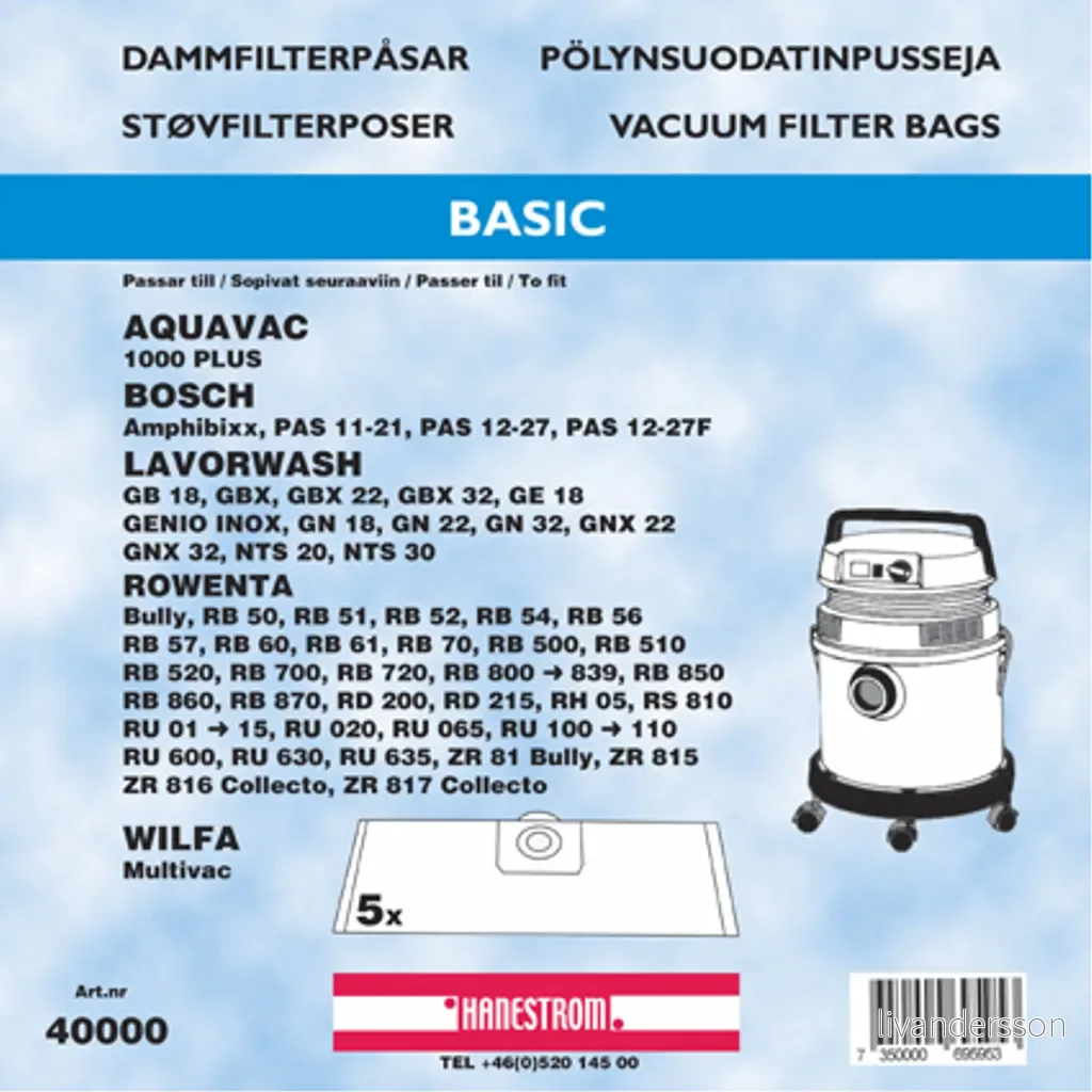 Støvsugerposer til Rowenta RB 870 v:6587014