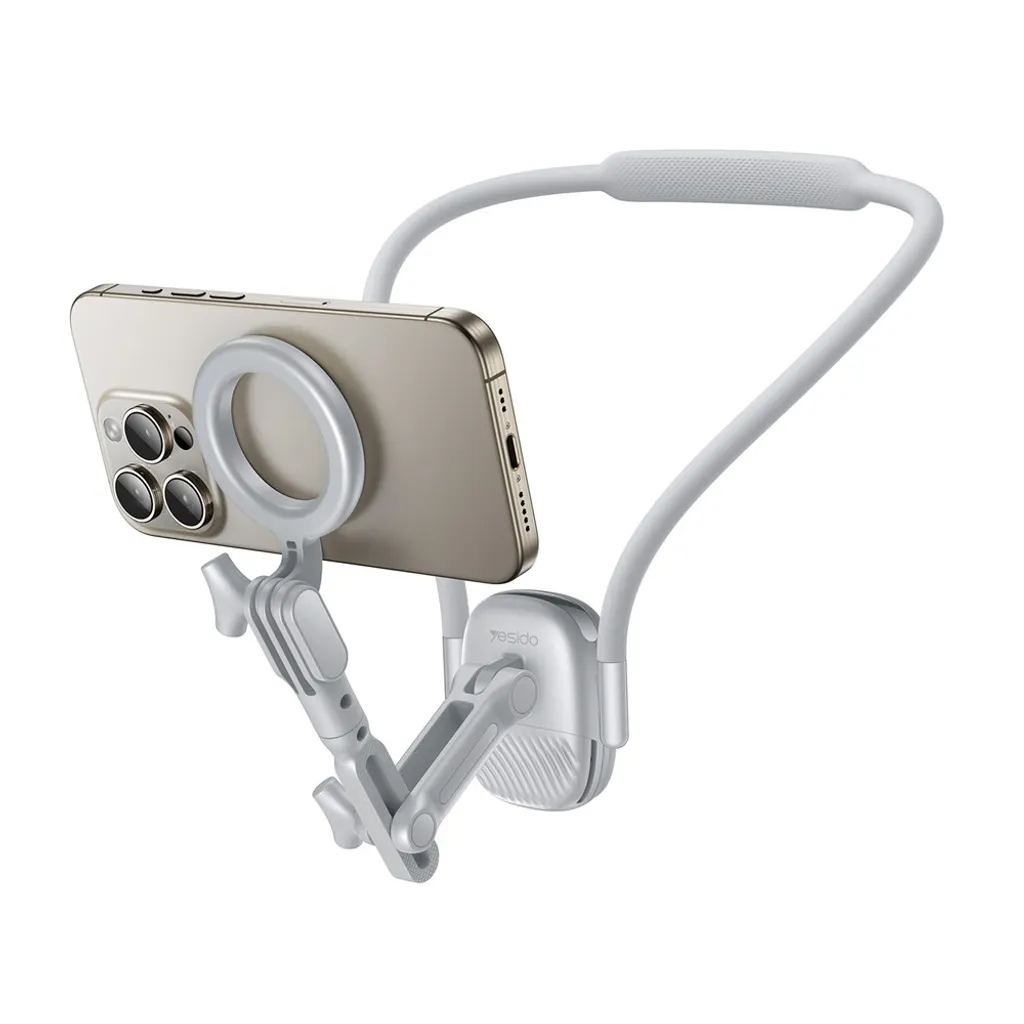 Yesido C332 Magnetisk Halsremholder for Smarttelefon/Actionkamera – Hvit v:9015473