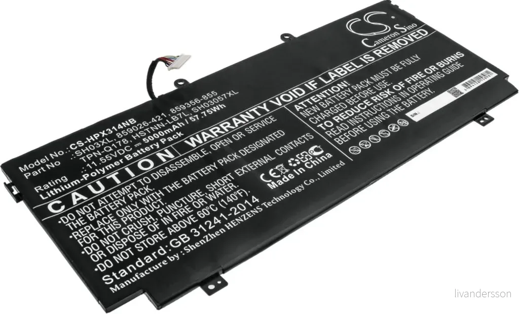 Batteri til Hp Spectre X360 13-AC001NF, 11.55V, 5000 mAh v:5674610