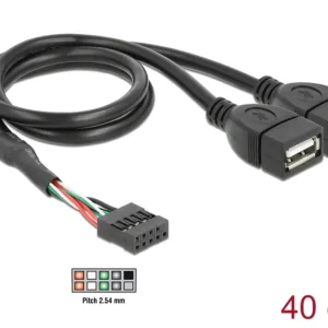 Delock USB-kabel Pinheader hunn til 2 x USB-A 2.0 hunn 40 cm v:2729509 Delock USB-kabel Pinheader hunn til 2 x USB-A 2.0 hunn 40 cm v:2729509