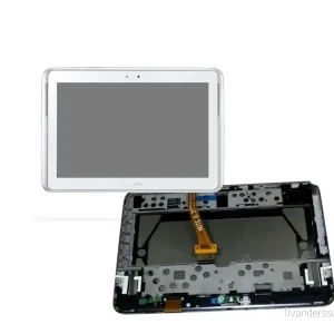 Samsung Galaxy Note 10.1 Skärm/Display med LCD, Vit – Original v:7167614