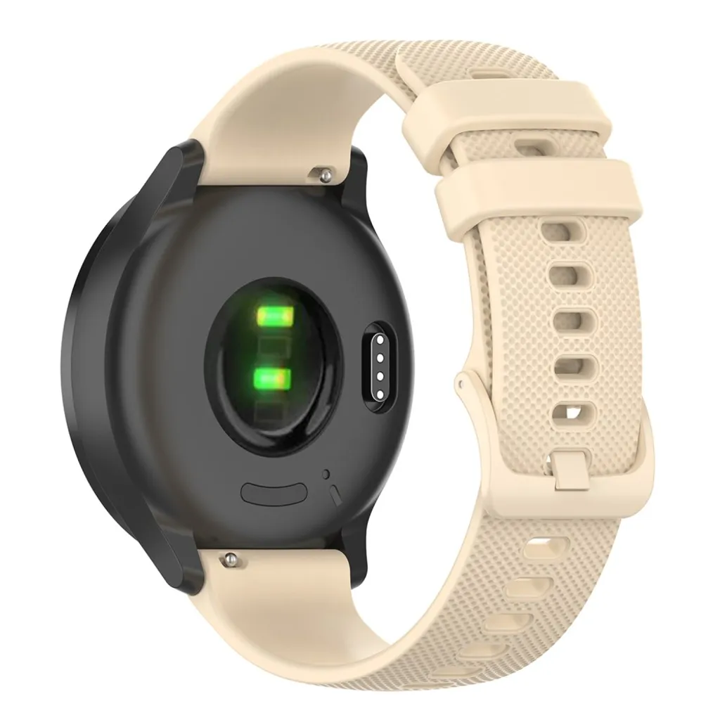 Garmin Venu/Venu SQ/Venu 2 Plus m.fl. Klokkereim i silikon – Beige v:6773252
