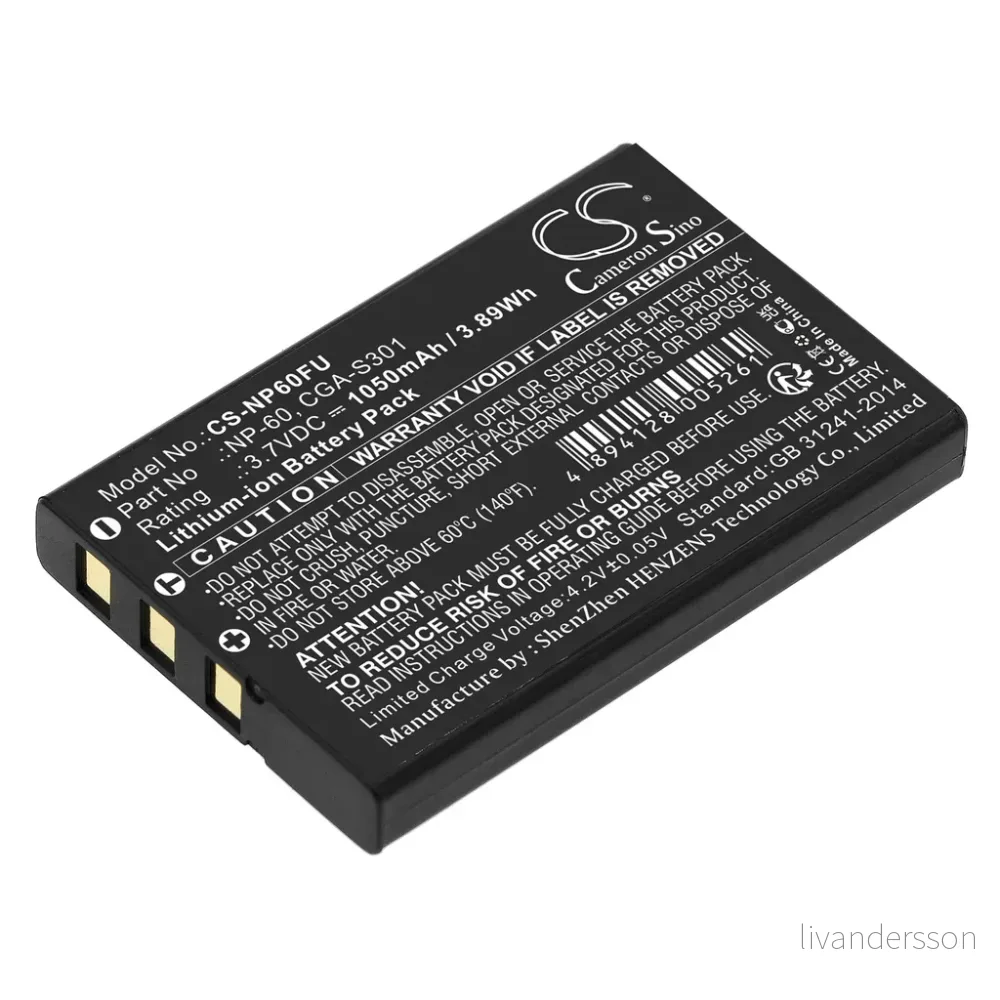 Batteri til Agfa DV-5000Z, 3,7V, 1050mAh v:6704559 Batteri til Agfa DV-5000Z, 3,7V, 1050mAh v:6704559