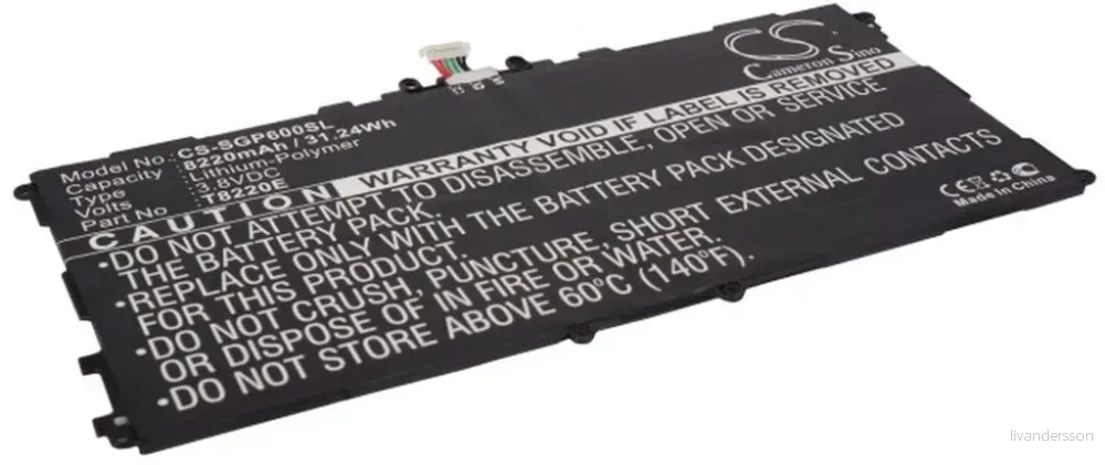 Batteri til GH43-03998A for Samsung, 3.8V, 6600 mAh v:5647650