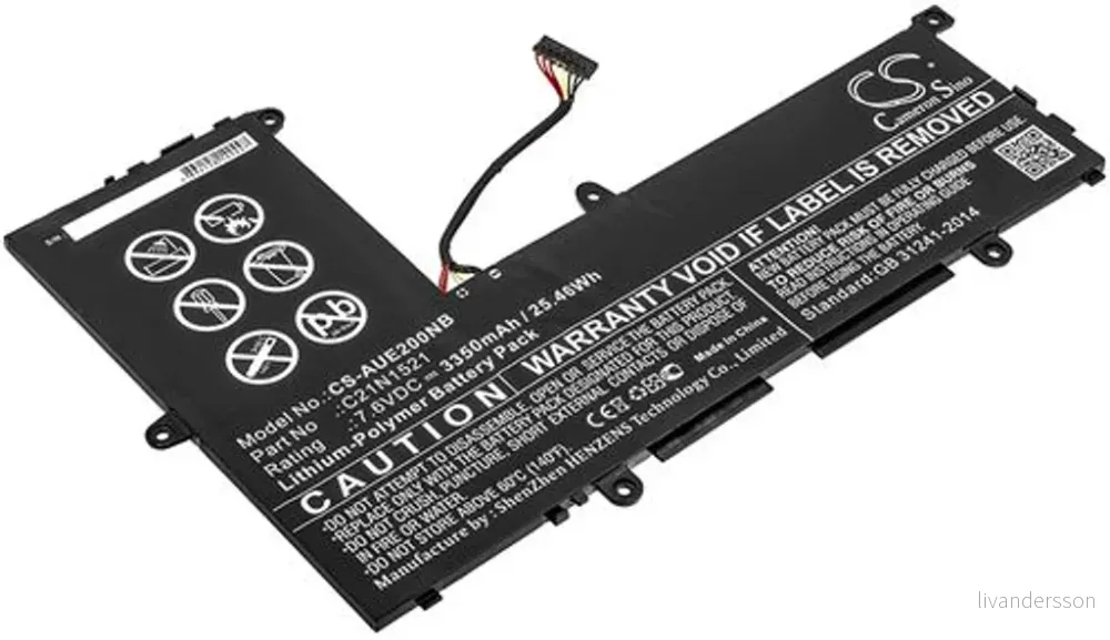 Batteri til Asus E200HA-1A, 7,6V, 3350mAh v:2563552