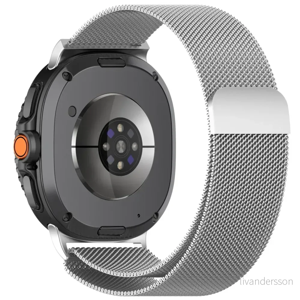 Samsung Galaxy Watch9 Milanesisk magnetisk klokkerem i rustfritt stål – Sølv v:8923122
