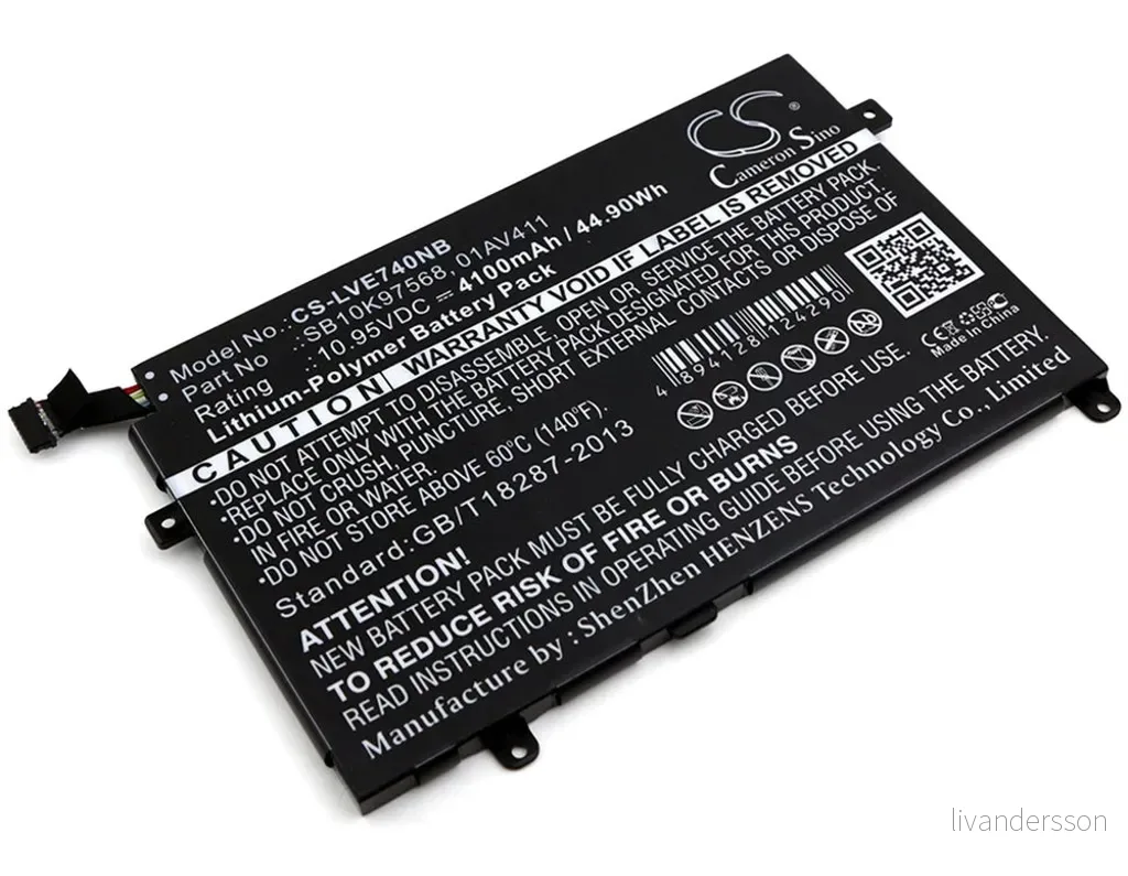 Batteri til Lenovo ThinkPad E470 (20H1A01DCD), 10.95V, 4100 mAh v:8950351