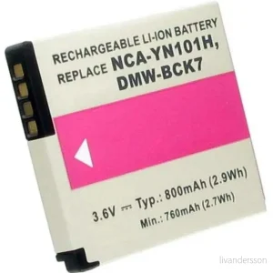 Batteri til DMW-BCK7 erstatningsbatteri v:5145774 Batteri til DMW-BCK7 erstatningsbatteri v:5145774