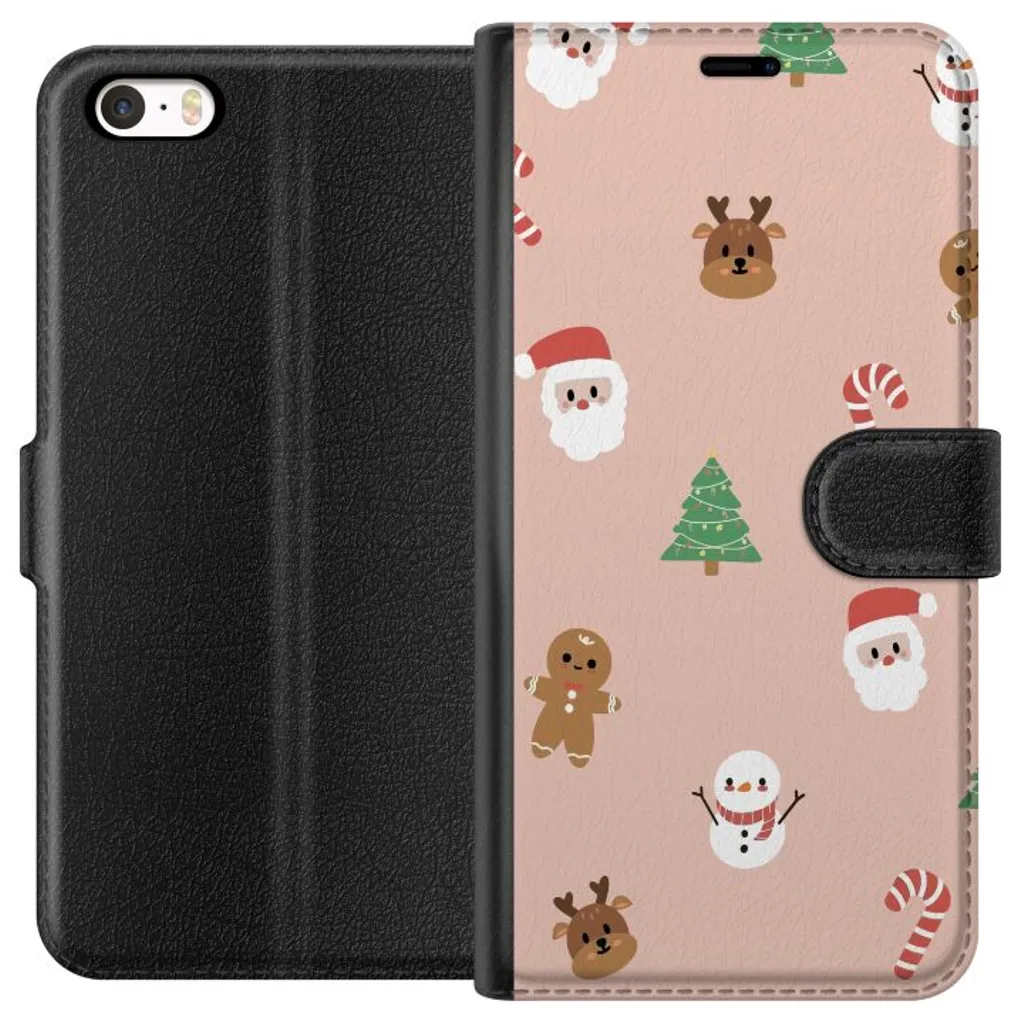 Apple iPhone 5 Sort Lommebokdeksel Klassisk Julfest v:5583809