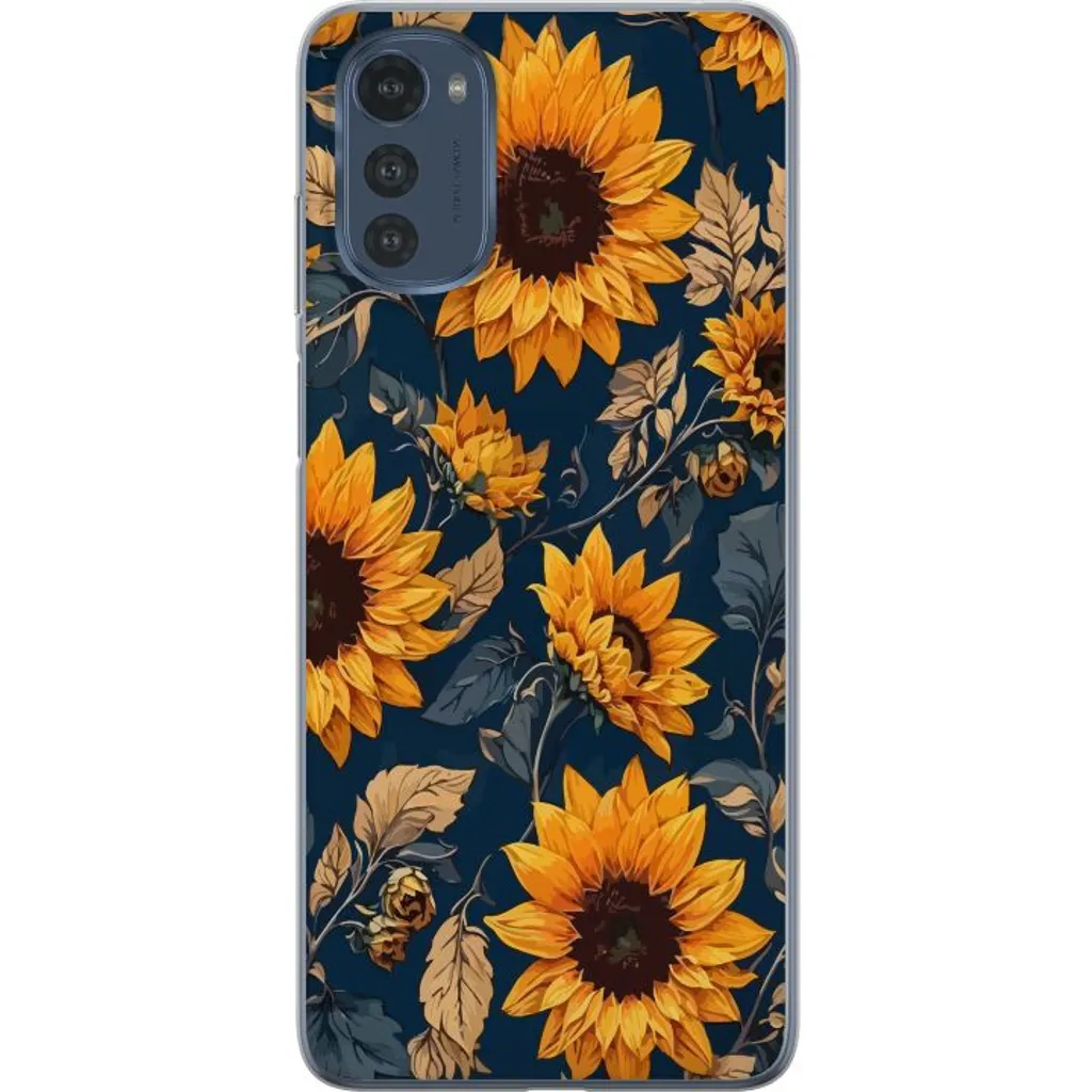 Motorola Moto E32s Gjennomsiktig Telefondeksel Solrosor v:9703665