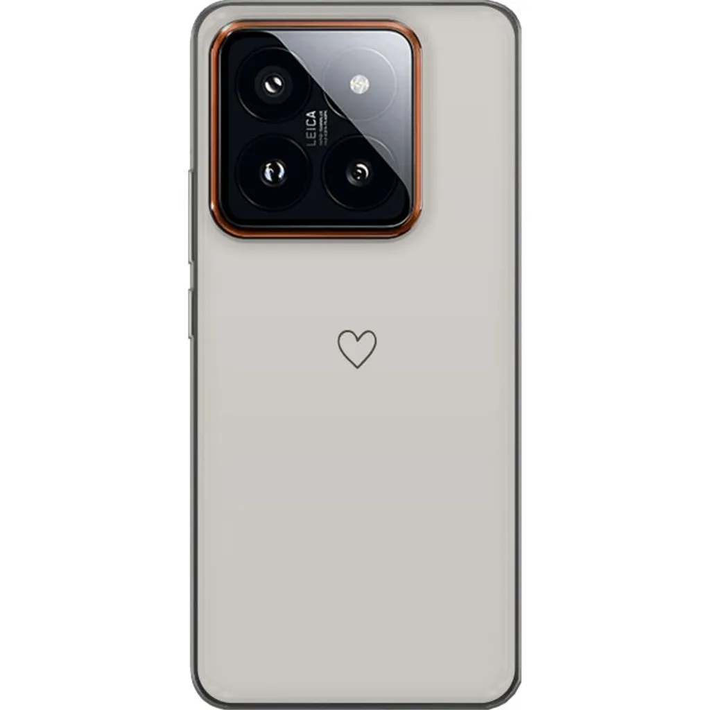 Xiaomi 14 Pro Gjennomsiktig Telefondeksel Grått hjärta v:7828153