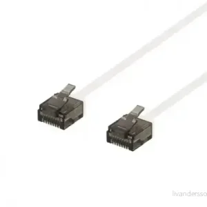 Cat6a U/UTP Nettverkskabel flat RJ45 hvit 500MHz 0,5M v:6299473 Cat6a U/UTP Nettverkskabel flat RJ45 hvit 500MHz 0,5M v:6299473