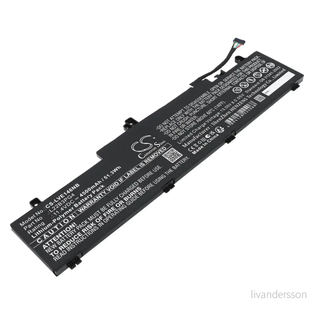 Batteri til ThinkPad E16 Gen 1(Intel)21JN00AKGB, 11.4V, 4500mAh v:3391304