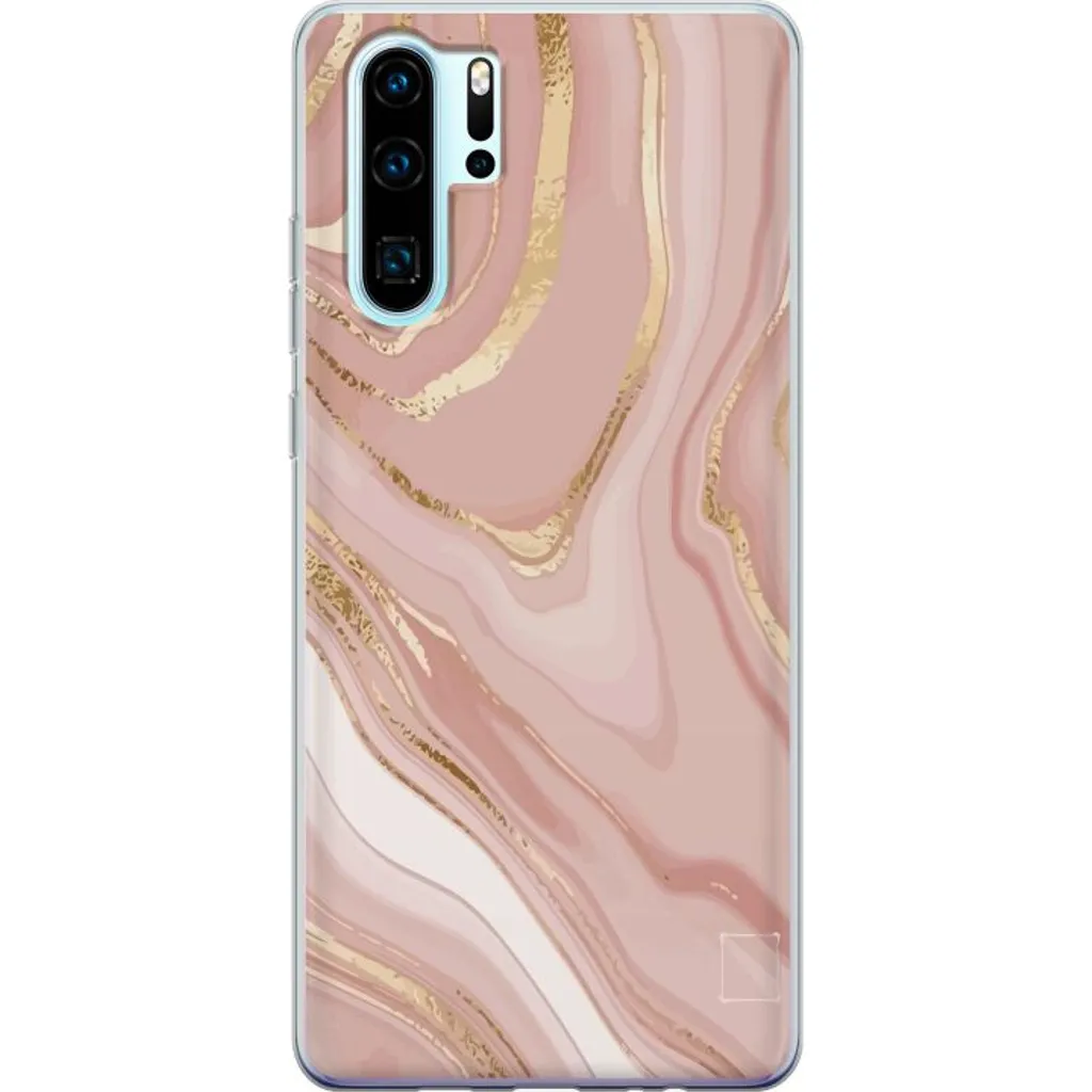 Huawei P30 Pro Gjennomsiktig Telefondeksel Ljusrosa marmor v:9702024