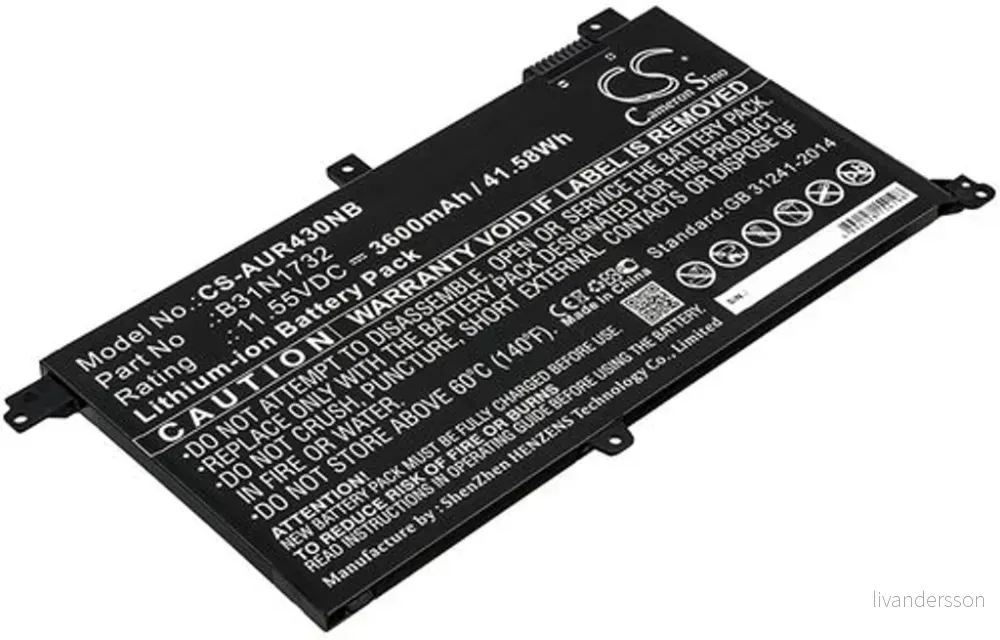 Batteri til Asus VivoBook S14 S430UA-EB219T, 11.55V, 3600 mAh v:5061971