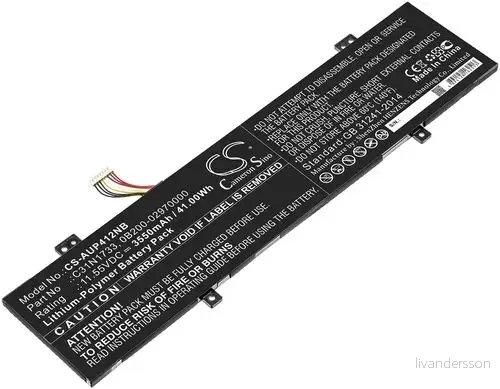 Batteri til Asus TP412UA-EC249T, 11,55V, 3550mAh v:3362116