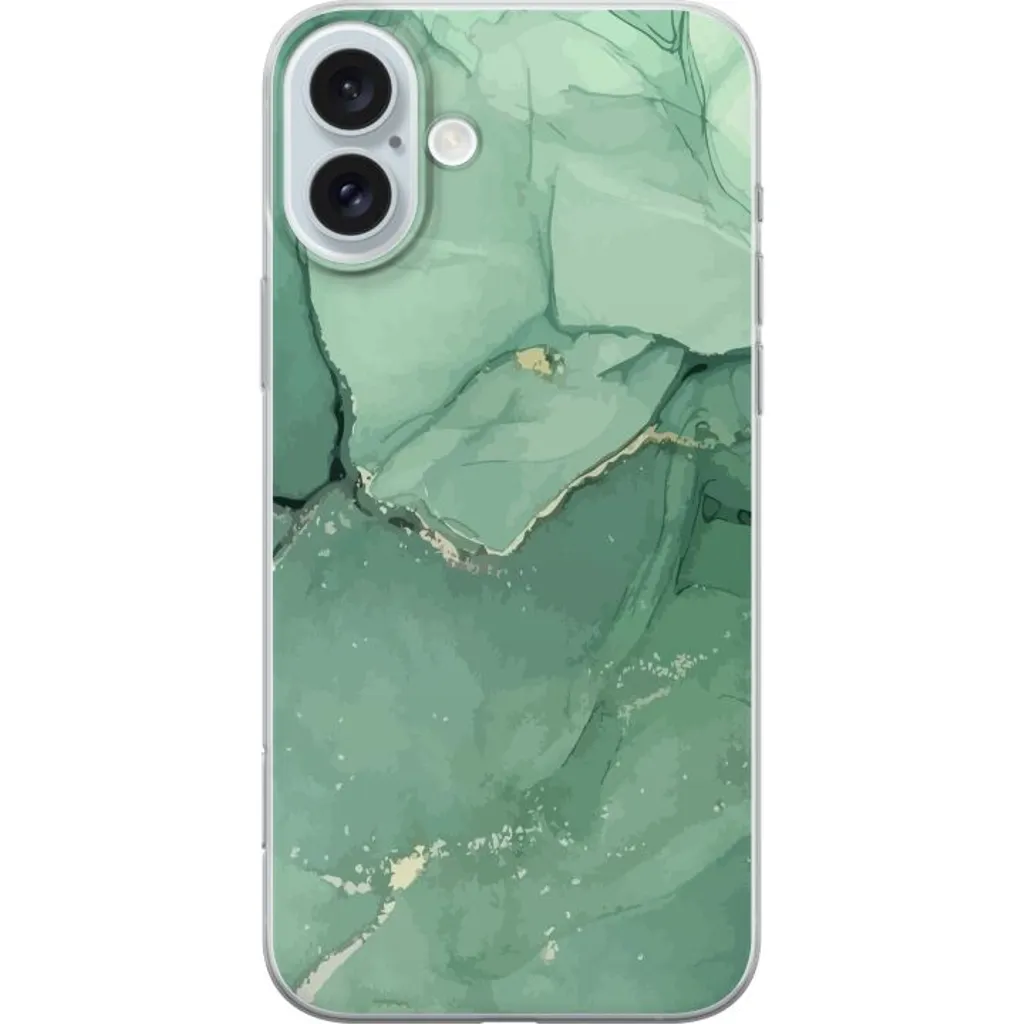 Apple iPhone 16 Plus Gjennomsiktig Telefondeksel Grön Marmor v:5432355
