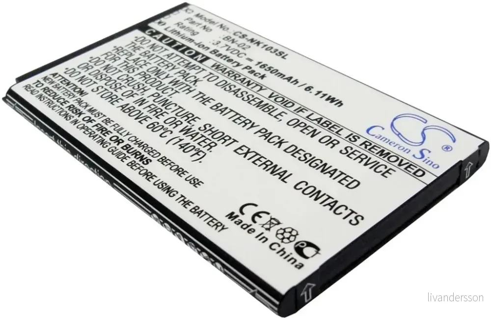 Batteri til Nokia Nokia XL, 3.7V, 1650 mAh v:3525134