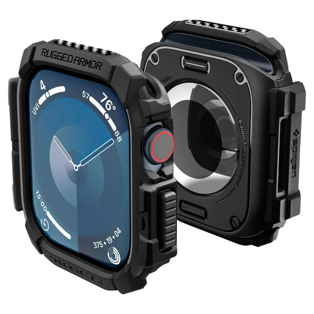 Spigen Rugged Armor Deksel til Apple Watch 10 46mm – Svart v:3687295