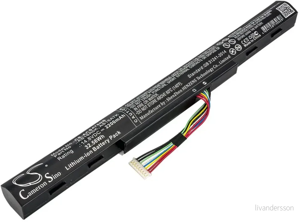 Batteri til Acer Aspire F5-573-58VX, 14.8V, 2200 mAh v:4517648
