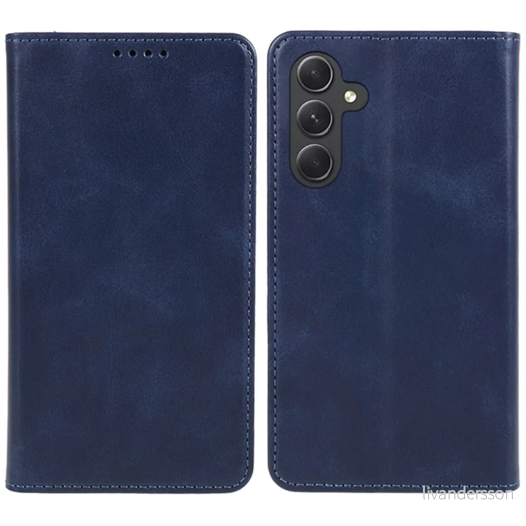 Samsung Galaxy A55 5G Lommeboketui i PU skinn – Blå v:4904447