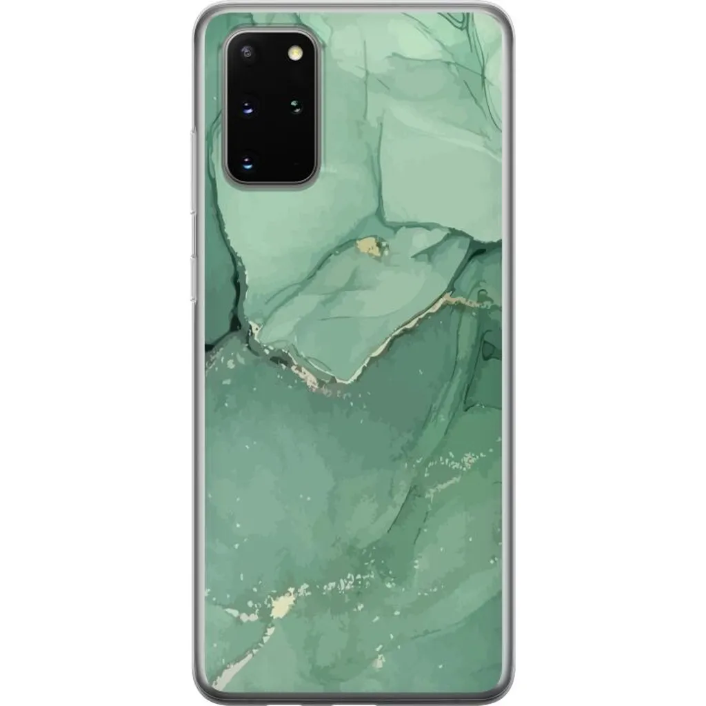 Samsung Galaxy S20+ Gjennomsiktig Telefondeksel Grön Marmor v:7116765