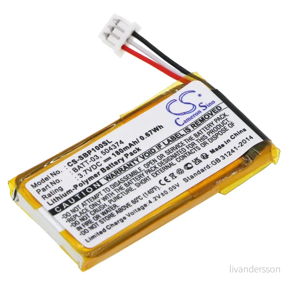 Batteri til Sennheiser DW Pro1, 3.7V, 180 mAh v:6150347 Batteri til Sennheiser DW Pro1, 3.7V, 180 mAh v:6150347
