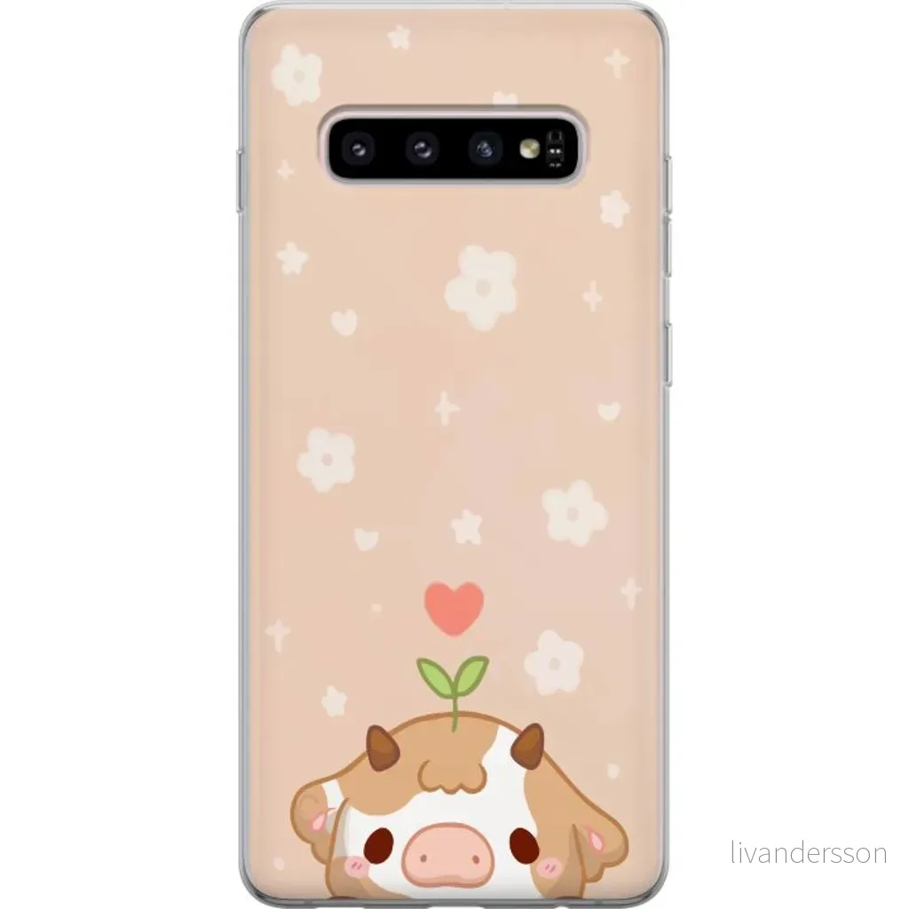 Samsung Galaxy S10+ Gjennomsiktig Telefondeksel Gullunge v:1774479