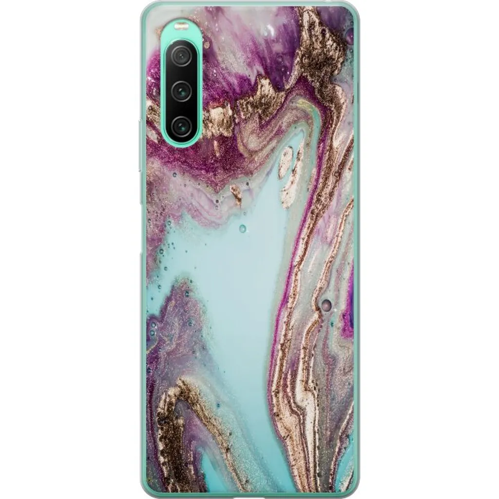 Sony Xperia 10 IV Gjennomsiktig Telefondeksel Lila marmor v:5946054