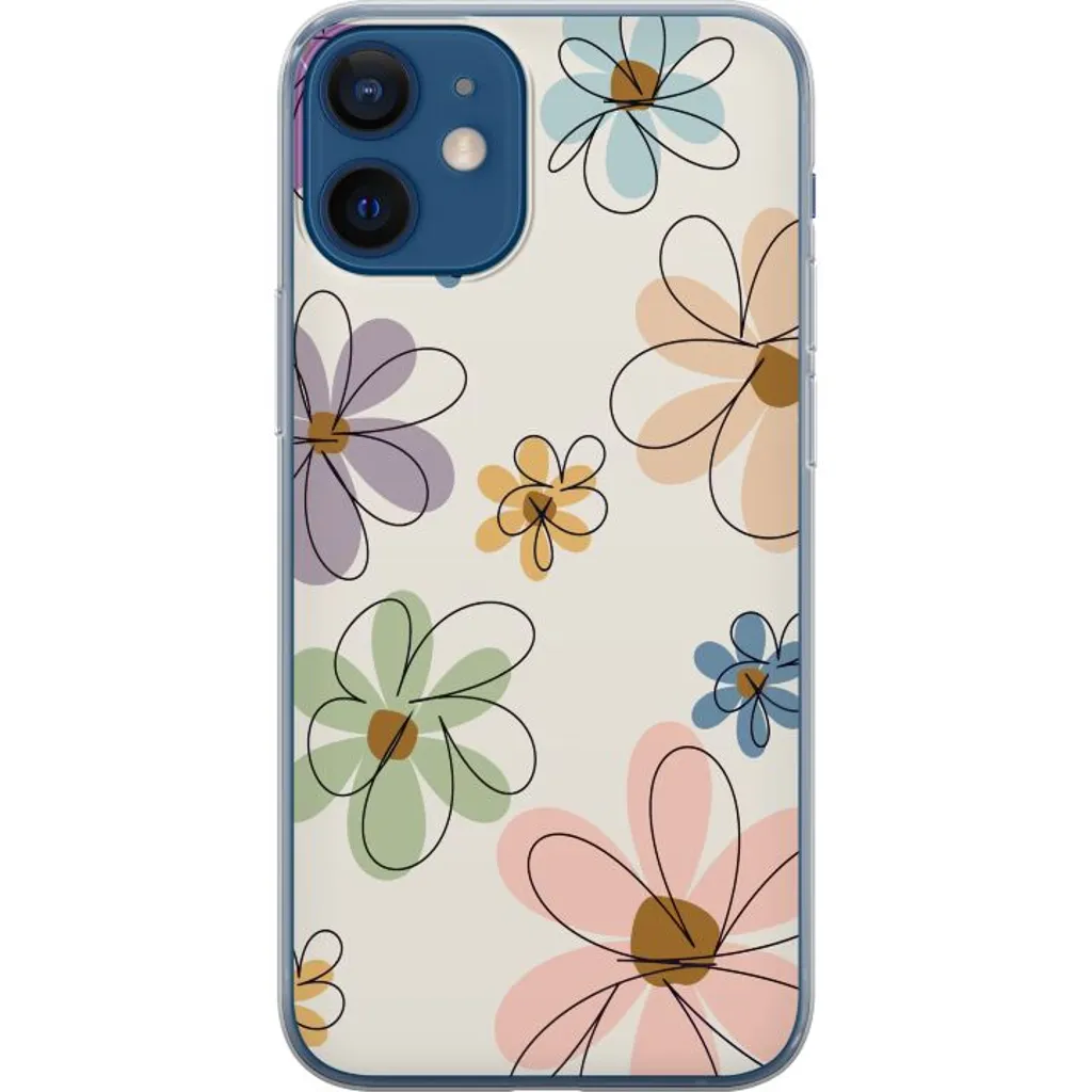 Apple iPhone 12 Gjennomsiktig Telefondeksel Tecknade Blommor v:9158383 Apple iPhone 12 Gjennomsiktig Telefondeksel Tecknade Blommor v:9158383