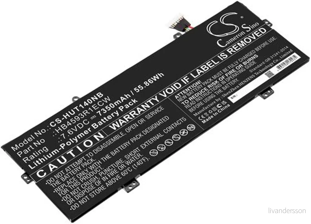 Batteri til Huawei book X Pro i5-8250U 8GB, 7.6V, 7350 mAh v:7506061