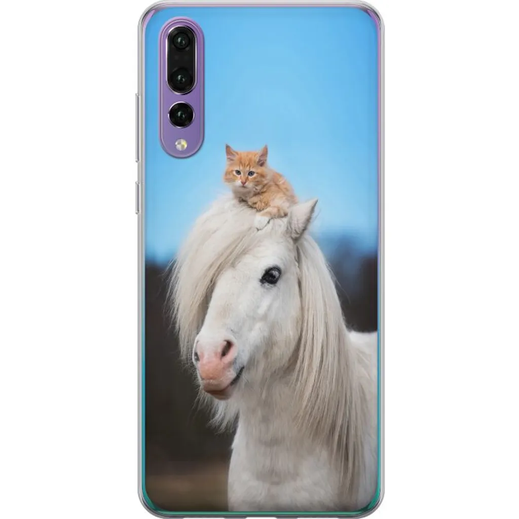 Huawei P20 Pro Gjennomsiktig Telefondeksel Katt och Häst v:8196310