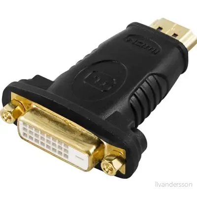HDMI-adapter / HDMI 19-pin output til DVI-D input / 1080p i 60Hz / gullbelagte kontakter v:2555724