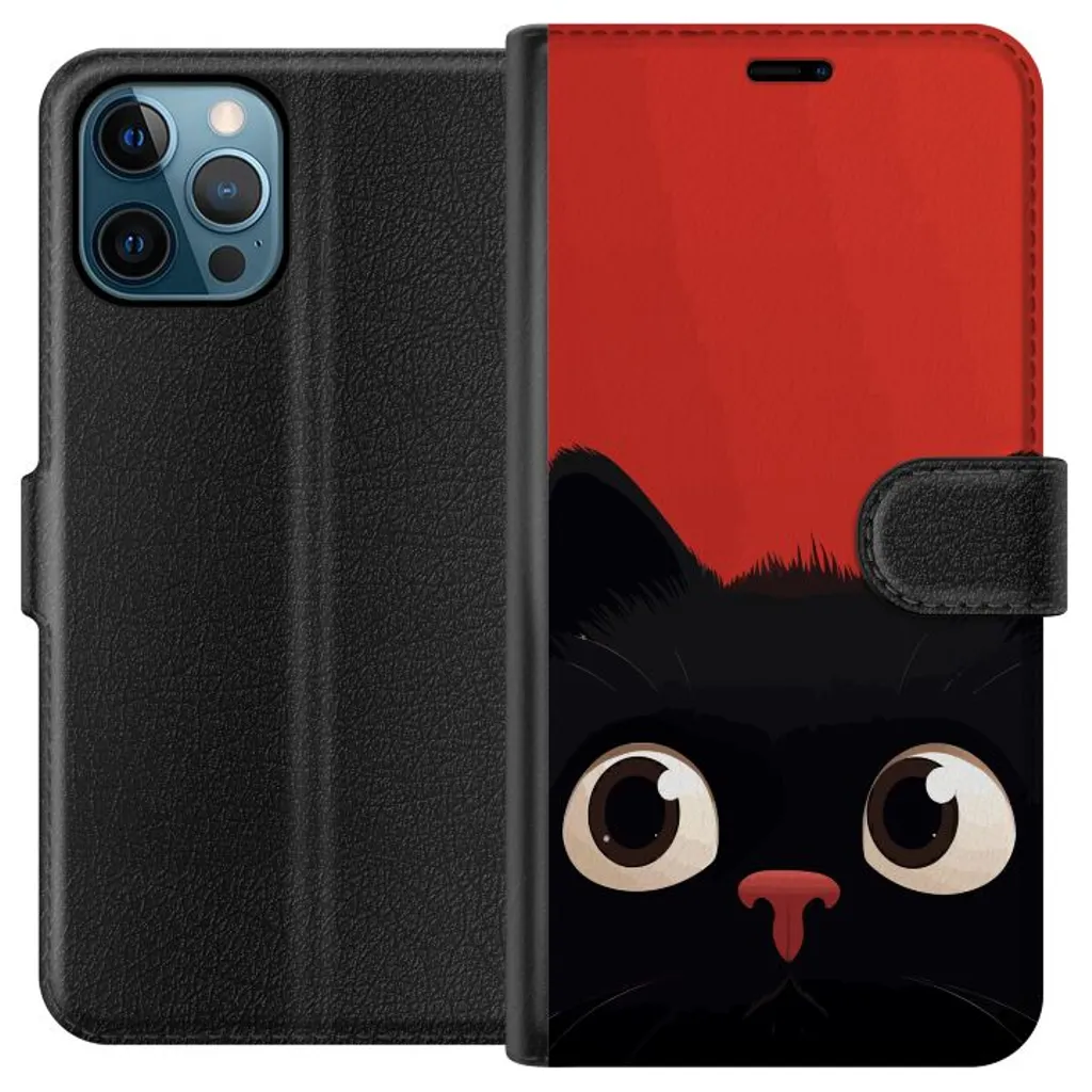 Apple iPhone 12 Pro Max Sort Lommebokdeksel Busig Katt v:9951376